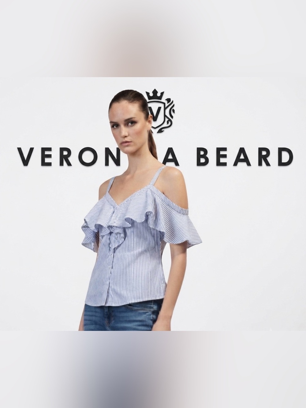 Authentic Veronica Beard designer grey off shoulder top sz 6